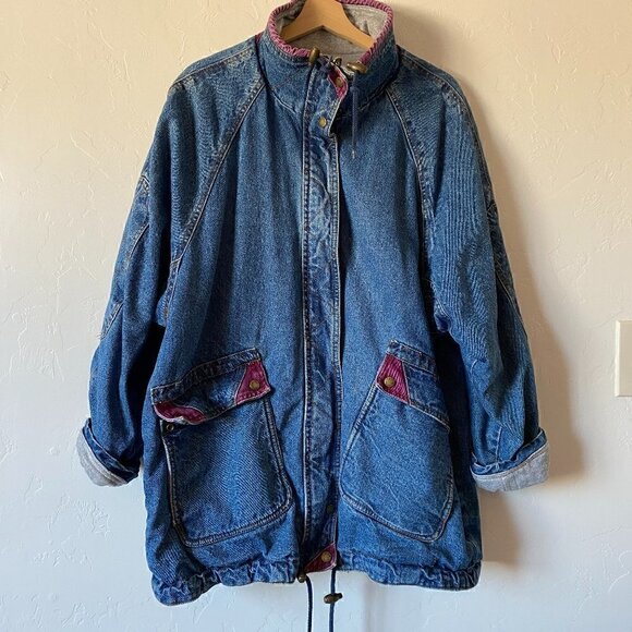 Vintage Current Seen Heavy Denim Dolman Sleeve Jacket - Picture 1 of 9